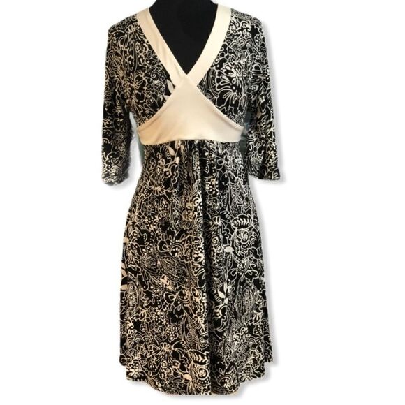 𝅺A.P.N.Y. Floral Patterned V-Neck A-Line Dress Sz S - Picture 1 of 9